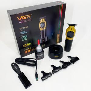 Тример для стрижки волосся VGR V-886T GOLD 8000RPM 4 насадки