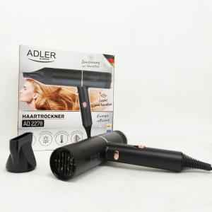 Фен Adler AD 2278 Black 1400Вт 2 швидкості 2 режими іонізація концентратор захист від перегріву