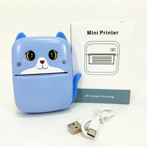 Портативний дитячий термопринтер із Bluetooth A8 Cat міні принтер для телефону Blue