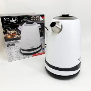 Чайник металевий Adler AD 1295w 1.7л 1850Вт електричний з терморегулятором 40-100 °С White