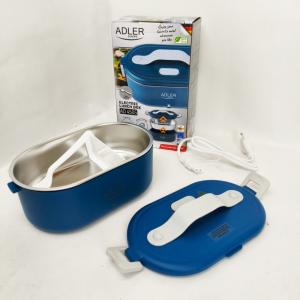 Ланч бокс з підігрівом електричний Adler AD 4505 Blue 55 Вт металевий для їжі з кришкою 0.8 л 220В