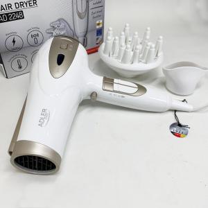 Електричний фен для волосся Adler AD-2248 White 2400Вт для укладання та сушіння з насадками з іонізацією