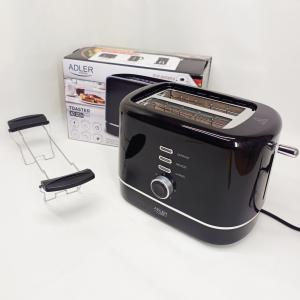 Тостер Adler AD 3224 7 рівнів обсмажування решітка для булочок 850Вт Black