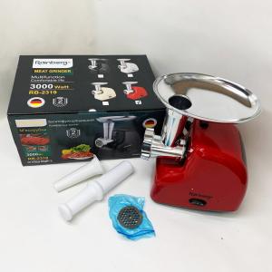 М'ясорубка електрична Rainberg RB-2319 із системою реверсу насадка куббе 3000Вт Red