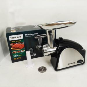 Електрична м'ясорубка Rainberg RB-678 3000Вт з насадкою для ковбас шнекова електром'ясорубка
