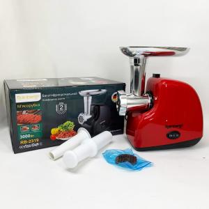 М'ясорубка електрична Rainberg RB-2319 із системою реверсу насадка куббе 3000Вт Red