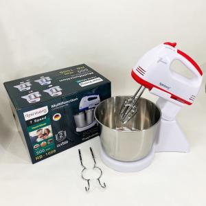 Стаціонарний електричний міксер із чашею Rainberg RB-1006 500W з насадками для замішування тіста Red
