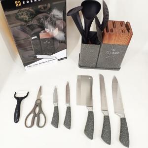 Набір кухонних ножів Edenberg EB-11098 із 12 предметів на стійці Gray