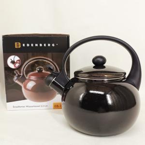 Емальований чайник Edenberg EB-12609 2.2л зі свистком Black