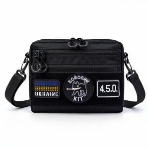 Тактична сумка для патчів Cordura 600D — 5 кишень, месенджер чорний з тканини