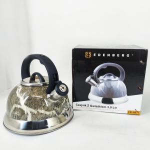 Чайник Edenberg EB-8871 із нержавіючої сталі зі свистком 3л Gray