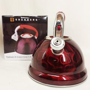 Чайник із свистком Edenberg EB-1910 з турбо індукційним дном 3л Red