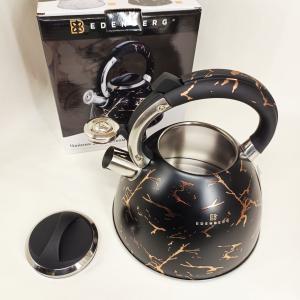 Емальований чайник Edenberg EB-12610 зі свистком та антипригарним покриттям 3л Black