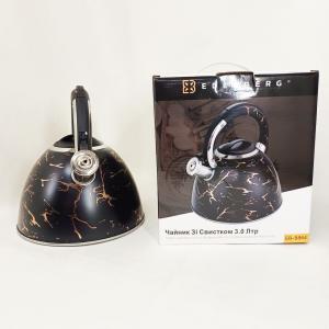Емальований чайник Edenberg EB-12610 зі свистком та антипригарним покриттям 3л Black