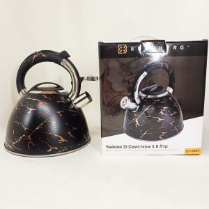 Емальований чайник Edenberg EB-12610 зі свистком та антипригарним покриттям 3л Black