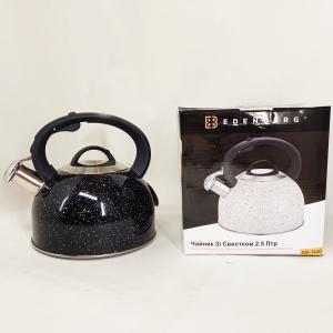 Чайник із свистком Edenberg EB-1440 з мармуровим покриттям 3л Black
