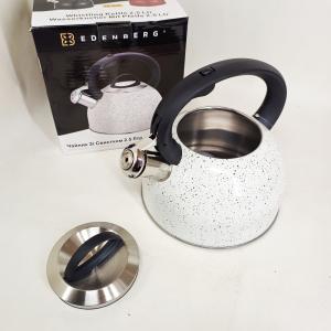 Чайник зі свистком Edenberg EB-1440 з мармуровим покриттям 2.5л White
