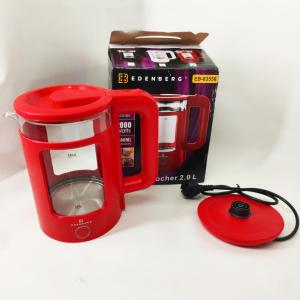 Чайник скляний електричний Edenberg EB-83558 1500Вт Електрочайник із підсвічуванням 2л Red