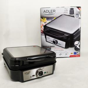 Електрична вафельниця Adler AD 3083 з антипригарним покриттям, регулюванням температури та 1800Вт