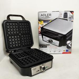 Електрична вафельниця Adler AD 3083 з антипригарним покриттям, регулюванням температури та 1800Вт