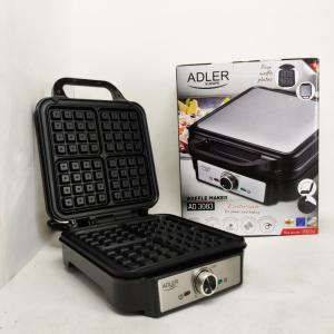Електрична вафельниця Adler AD 3083 з антипригарним покриттям, регулюванням температури та 1800Вт