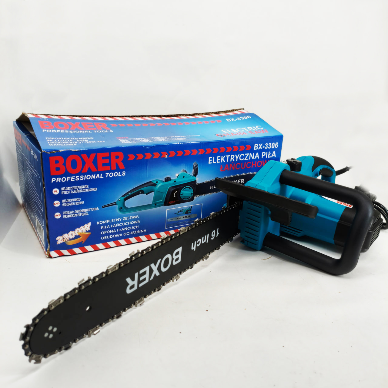 Пила ланцюгова мережева 2200Вт 40см Boxer BX-3306 електропилка