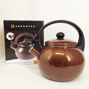 Емальований чайник Edenberg EB-12609 2.2л зі свистком Brown