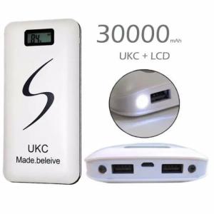 Портативне мобільне заряджання Power Bank 30000/9600mAh UKC, Умб зарядне power bank White