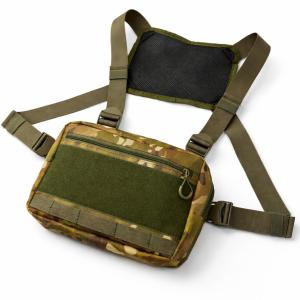 Тактична нагрудна сумка Multicam Cordura 1000D з MOLLE та патч-панеллю, 5 кишень, 30×20×8 см