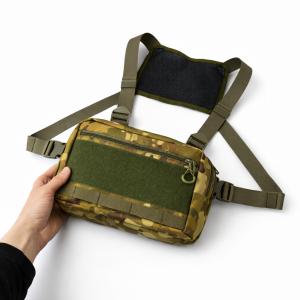 Тактична нагрудна сумка Multicam Cordura 1000D з MOLLE та патч-панеллю, 5 кишень, 30×20×8 см