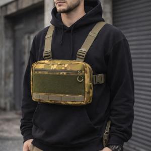 Тактична нагрудна сумка Multicam Cordura 1000D з MOLLE та патч-панеллю, 5 кишень, 30×20×8 см