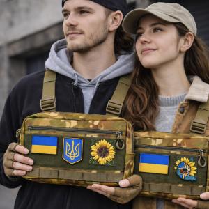 Тактична нагрудна сумка Multicam Cordura 1000D з MOLLE та патч-панеллю, 5 кишень, 30×20×8 см