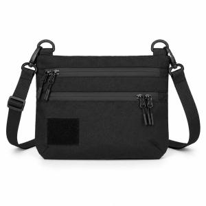 Тактична сумка чорна з Cordura 1000D, сумка через плече з VELCRO-панеллю