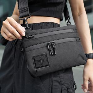 Тактична сумка чорна з Cordura 1000D, сумка через плече з VELCRO-панеллю