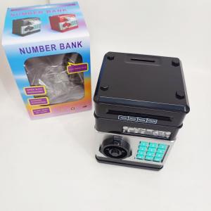 Електронна скарбничка сейф банкомат для дітей з PIN-кодом, автоматичний прийом банкнот і монет Black