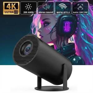 LED Проектор для дому портативний Смарт з WiFi Bluetooth Android 11 1280х720р Black