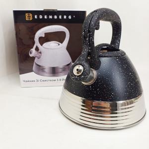 Чайник Edenberg EB-8827 нержавіюча сталь зі свистком 3л Black
