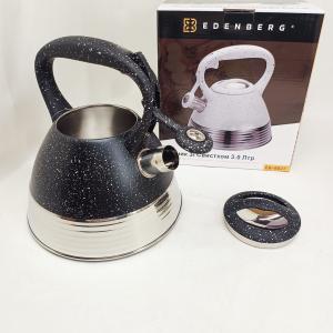 Чайник Edenberg EB-8827 нержавіюча сталь зі свистком 3л Black
