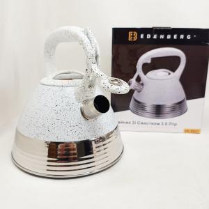 Чайник Edenberg EB-8827 нержавіюча сталь зі свистком 3л White