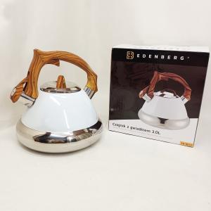 Чайник для плити Edenberg EB-8823 нержавіюча сталь для газової електричної індукційної плити 3л White