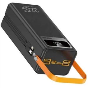 Power bank WUW TUGII Y106 60000 mAh зі швидкою зарядкою, дисплеєм та вбудованими кабелями 4xUSB