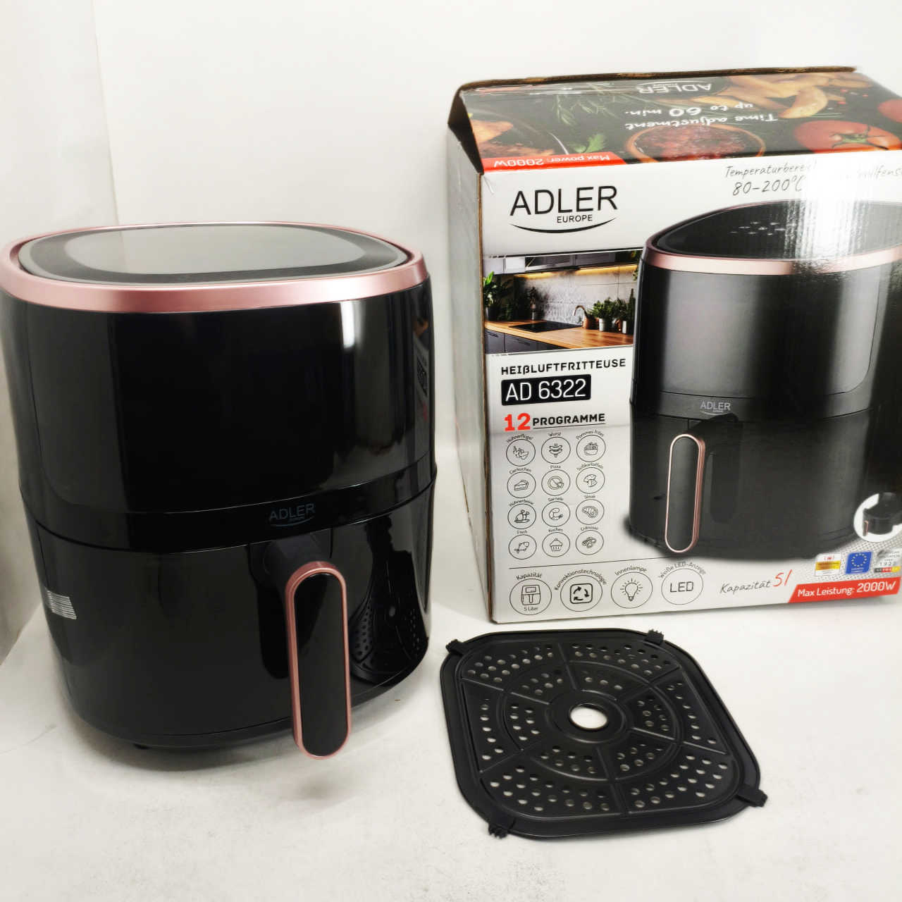 Аерофритюрниця Adler AD 6322 на 12 програм 5л 2000Вт