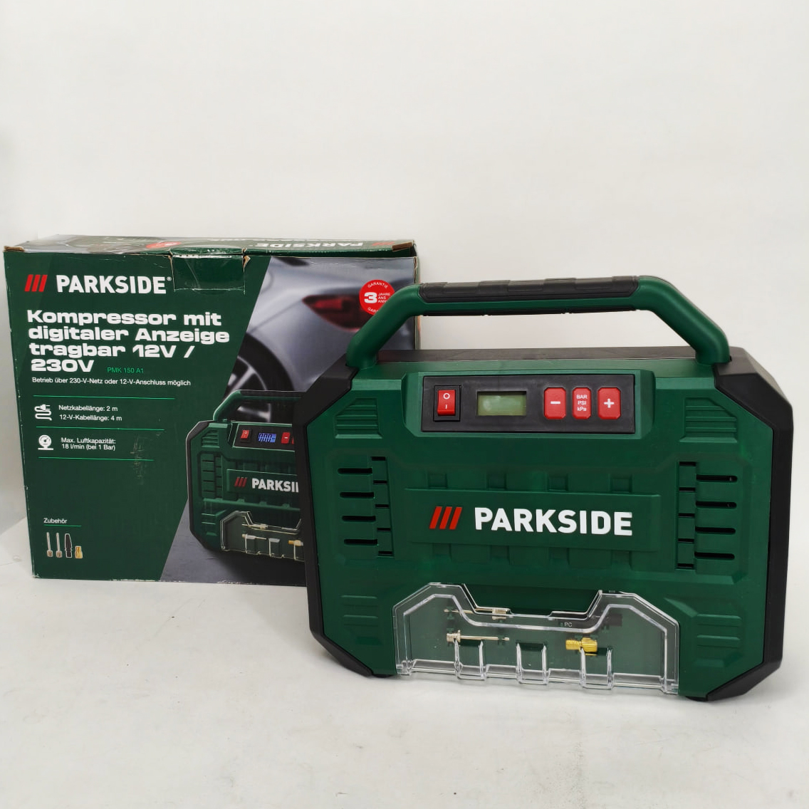 Автомобільний компресор 12/220в Parkside PMK 150 A1 компресор для підкачування коліс