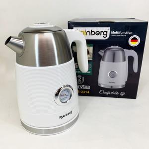 Чайник електричний з датчиком температури Rainberg RB-2314 2200Вт 1.7л White