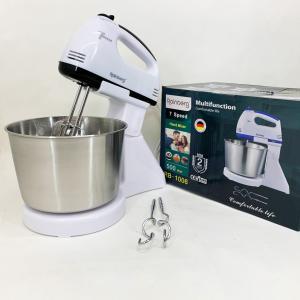 Стаціонарний електричний міксер із чашею Rainberg RB-1006 500W з насадками для замішування тіста Black