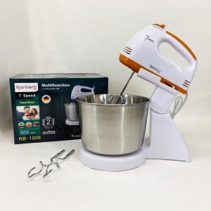 Стаціонарний електричний міксер із чашею Rainberg RB-1006 500W з насадками для замішування тіста Orange