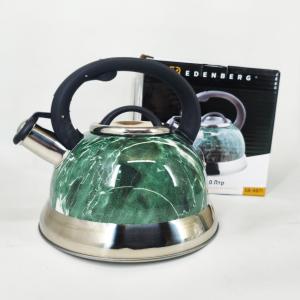 Чайник Edenberg EB-8871 із нержавіючої сталі зі свистком 3л Green