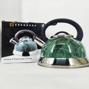 Чайник Edenberg EB-8871 із нержавіючої сталі зі свистком 3л Green