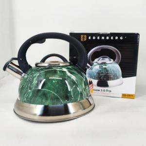 Чайник Edenberg EB-8871 із нержавіючої сталі зі свистком 3л Green