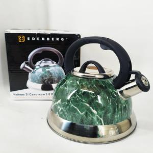 Чайник Edenberg EB-8871 із нержавіючої сталі зі свистком 3л Green